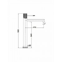 Orabella Terra Αναμεικτική Μπαταρία Νιπτήρα Ψηλή Black Mat 10185