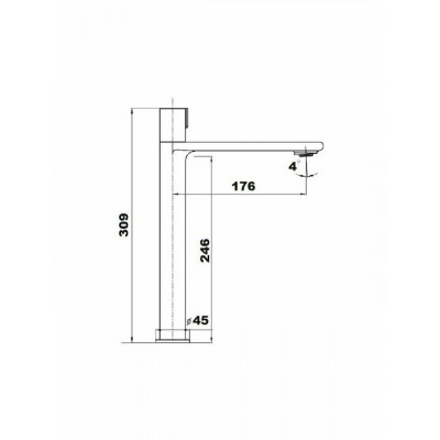 Orabella Elegance Αναμεικτική Μπαταρία Νιπτήρα Ψηλή Ασημί 10209