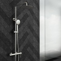 Orabella Terra Ρυθμιζόμενη Στήλη Ντουζ με Μπαταρία 88-118cm Brushed Nickel 10317