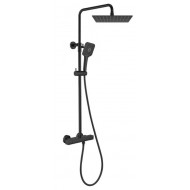 Orabella Marea Ρυθμιζόμενη Στήλη Ντουζ με Θερμοστατική Μπαταρία 88-118cm Black Mat 10330