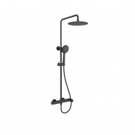 Orabella Aspen Ρυθμιζόμενη Στήλη Ντουζ με Μπαταρία 88-118cm Black Matt 10439