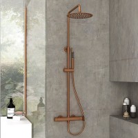 Orabella Aspen Ρυθμιζόμενη Στήλη Ντουζ με Μπαταρία 88-118cm Brushed Rose Gold 10446