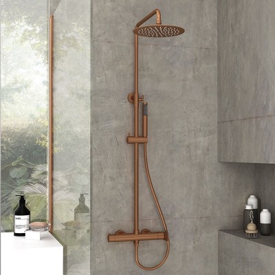 Orabella Aspen Ρυθμιζόμενη Στήλη Ντουζ με Μπαταρία 88-118cm Brushed Rose Gold 10446
