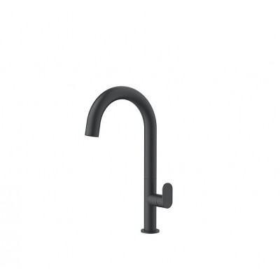 Orabella Oval Αναμεικτική Μπαταρία Νιπτήρα Black Matt 10461