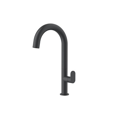 Orabella Oval Αναμεικτική Μπαταρία Νιπτήρα Ψηλή Black Matt 10462