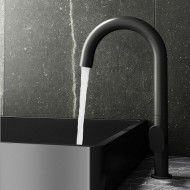Orabella Oval Αναμεικτική Μπαταρία Νιπτήρα Ψηλή Black Matt 10462