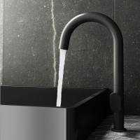 Orabella Oval Αναμεικτική Μπαταρία Νιπτήρα Ψηλή Black Matt 10462