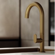 Orabella Oval Αναμεικτική Μπαταρία Νιπτήρα Brushed Gold 10468