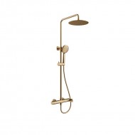 Orabella Oval Ρυθμιζόμενη Στήλη Ντουζ με Μπαταρία 88-118cm Brushed Gold 10473