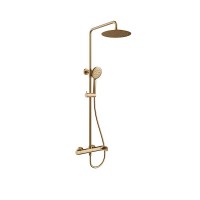 Orabella Oval Ρυθμιζόμενη Στήλη Ντουζ με Μπαταρία 88-118cm Brushed Gold 10473