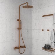 Orabella Oval Ρυθμιζόμενη Στήλη Ντουζ με Μπαταρία 88-118cm Brushed Rose Gold 10479