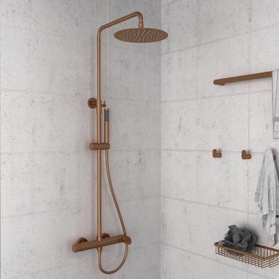 Orabella Oval Ρυθμιζόμενη Στήλη Ντουζ με Μπαταρία 88-118cm Brushed Rose Gold 10479