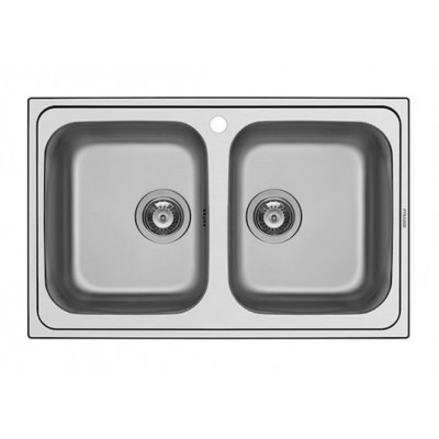 Pyramis Athena Extra 2B Ένθετος Νεροχύτης Inox 79x50cm Ασημί 107153101