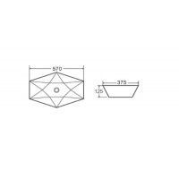Karag Lt1138 Επικαθήμενος Νιπτήρας Πορσελάνης 57x37.5cm Λευκός
