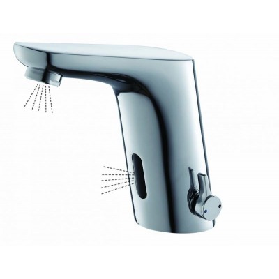 Gloria Auto Sensor 2 Αναμεικτική Μπαταρία Νιπτήρα με Φωτοκύτταρο Ασημί (12-6006)