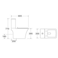 Karag Natalia Λεκάνη Δαπέδου Rimless με Καζανάκι με Slim Κάλυμμα Soft Close Λευκή 1215