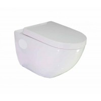 Huida Omikron Λεκάνη Κρεμαστή με Κάλυμμα Soft Close Λευκή 56CM  (17-1088)