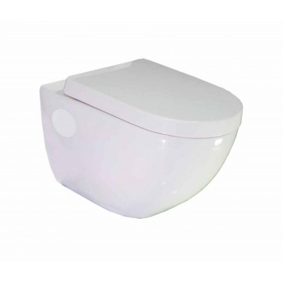 Huida Omikron Λεκάνη Κρεμαστή με Κάλυμμα Soft Close Λευκή 56CM  (17-1088)
