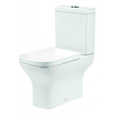 Gloria Suite Square Λεκάνη Δαπέδου με Καζανάκι με Κάλυμμα Soft Close Λευκή 60,5X36 (17-8594/17-8593)
