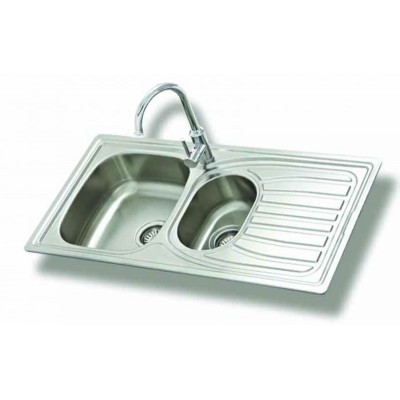 Gloria Korina Finox 304 Ένθετος Νεροχύτης Inox Σατινέ 98x51cm Ασημί (18-0954)