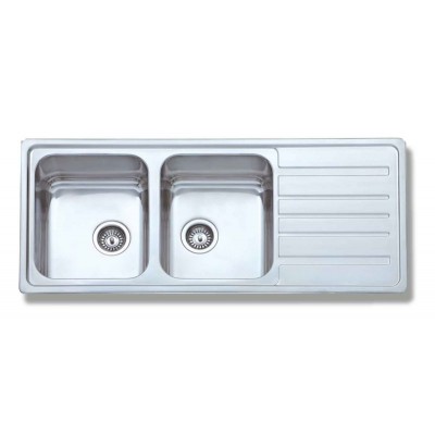 Gloria Finox 304 Cortina-II Nova Ένθετος Νεροχύτης Inox Σατινέ 116x50cm Ασημί (18-1804)