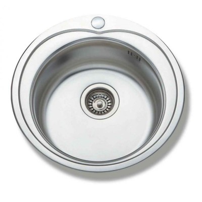 Gloria Finox 304 Rondo Ένθετος Νεροχύτης Inox Σατινέ 49x49cm Ασημί (18-1830)