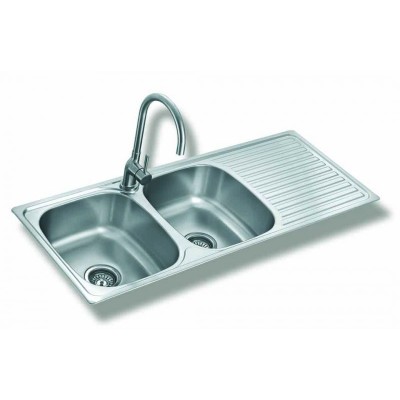 Gloria Practika Finox 304 Ένθετος Νεροχύτης Inox Σατινέ 118x48cm Ασημί (18-1933)