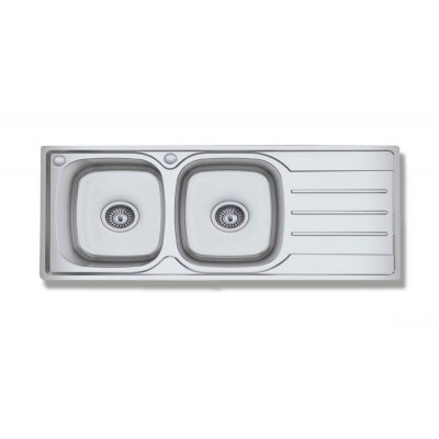 Gloria Finox 304 Oregon Nova Ένθετος Νεροχύτης Inox Σατινέ 116x50cm Ασημί (18-1936)