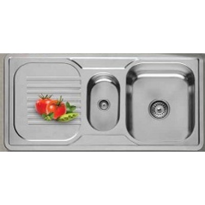Gloria Nova Ένθετος Νεροχύτης Inox Σατινέ 100x50cm Ασημί (18-4213)