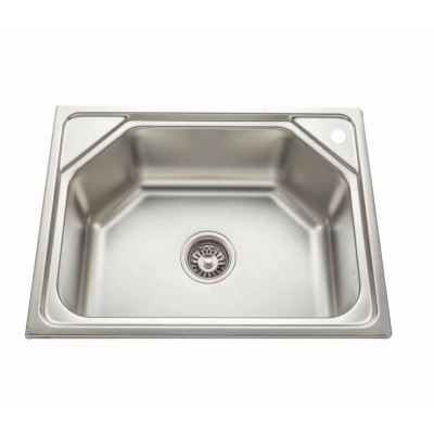 Gloria Levante Ένθετος Νεροχύτης Inox Σατινέ 60x45cm Ασημί (18-6045)