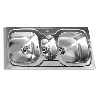 Gloria Fox ST/ST Ένθετος Νεροχύτης Inox Σατινέ 100x48cm Ασημί (20-1301)