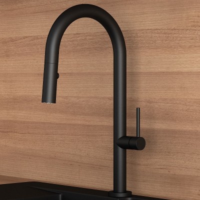 1 Orabella Vertigo Ψηλή Μπαταρία Κουζίνας Πάγκου Με Ντουζ Black Mat 20111