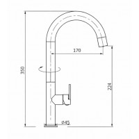 Orabella Oval Ψηλή Μπαταρία Κουζίνας Πάγκου Black Mat 20132