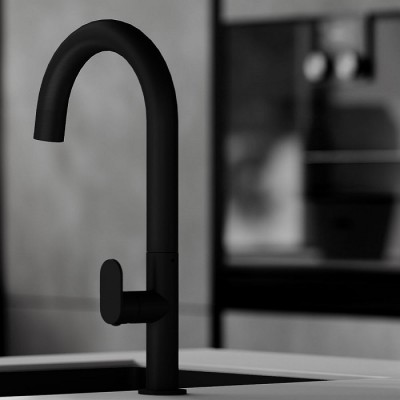 Orabella Oval Ψηλή Μπαταρία Κουζίνας Πάγκου Black Mat 20132