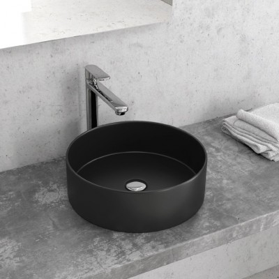 1 Karag LT3134 Επικαθήμενος Νιπτήρας Πορσελάνης 35.5x35.5cm Black Matt