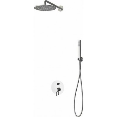 Karag Artemis SO510-CR Σετ Μίκτης, Τηλέφωνο & Κεφαλή Μπαταρια Εντοιχισμου Ντους 2 Εξόδων Inox Chrome