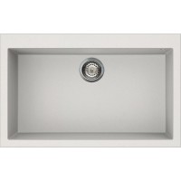 Elleci Quadra 130 Granitek Ένθετος Νεροχύτης από Συνθετικό Γρανίτη 79x50cm Bianco Titano