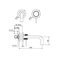 TEOREMA LAB Brushed Nickel - Μπαταρια Εντοιχισμού Νιπτήρα 213181