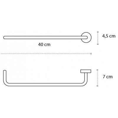 Karag Moderno Nero Πετσετοκρεμάστρα 40cm - 224055