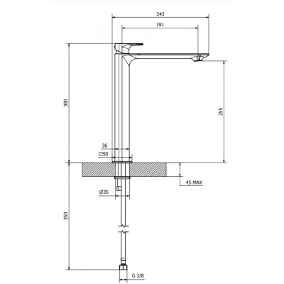 Teorema Slope Chrome  - Μπαταρία Νιπτήρος 110905