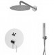 Karag Joan Cromo 24668-SET Σετ Μίκτης, Τηλέφωνο & Κεφαλή Μπαταρια Εντοιχισμου Ντους 2 Εξόδων Inox