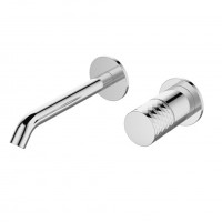 Karag Joan Brass Pattern 24686-425A-BP Σετ Μίκτης & Στόμιο Μπαταρια Εντοιχισμού Νιπτήρα 1 Εξόδου Inox Chrome