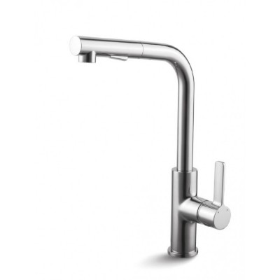 Karag 2546 Μπαταρία Κουζίνας Πάγκου με Ντουζ Inox Ασημί