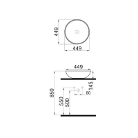 Idevit Alpha Επικαθήμενος Νιπτήρας Πορσελάνης 45x45cm Μαύρος  254901