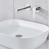 Karag Tati Σετ Μίκτης & Στόμιο Μπαταρια Εντοιχισμού Νιπτήρα 1 Εξόδου Chrome 28886