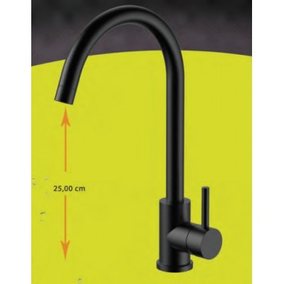 Gloria Gini Μπαταρία Κουζίνας Πάγκου Black Mat (31-1270)