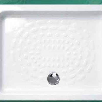 Gloria Ideale 17-1080 Ορθογώνια Πορσελάνινη Ντουζιέρα 100x80cm Λευκή (17-2080)