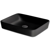 Gloria Lungo Como Επικαθήμενος Νιπτήρας Πορσελάνης 48.5x37.5cm Μαύρος (38-2074)
