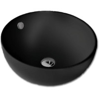 Gloria Creso Επικαθήμενος Νιπτήρας Πορσελάνης 44x44cm Μαύρος (38-8001)