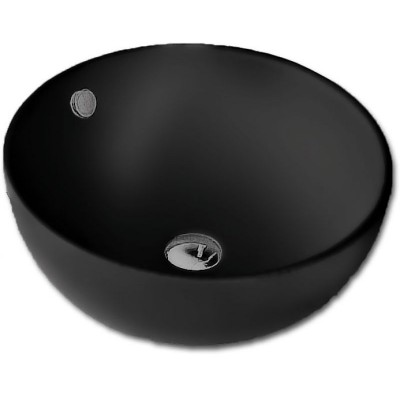Gloria Creso Επικαθήμενος Νιπτήρας Πορσελάνης 44x44cm Μαύρος (38-8001)